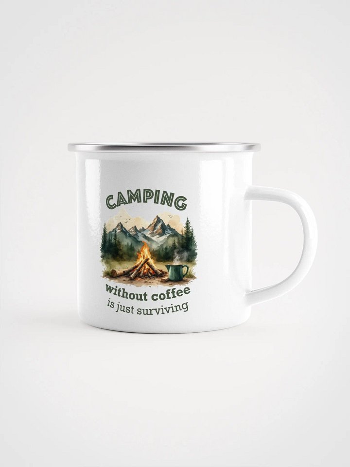 Camping Without Coffee Enamel Mug product image (1)