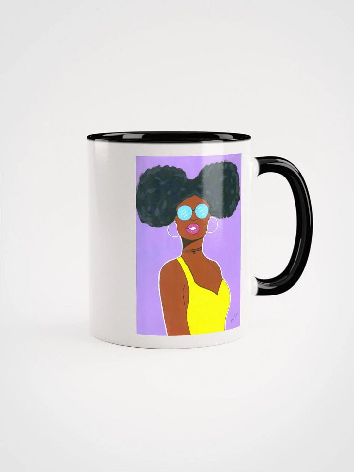 Afro American girl - (acrylic painting picture) - art by Dina R. - Ceramic Mug with Color Inside product image (1)