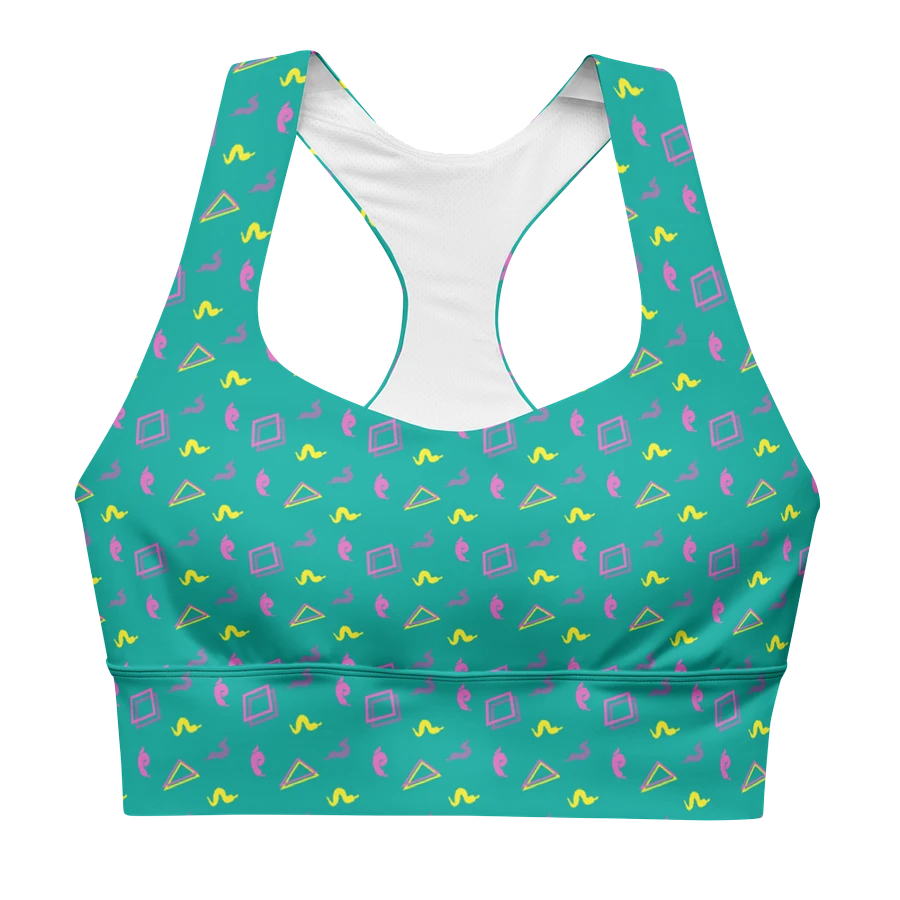 Oh Worm teal pattern sports bra product image (3)