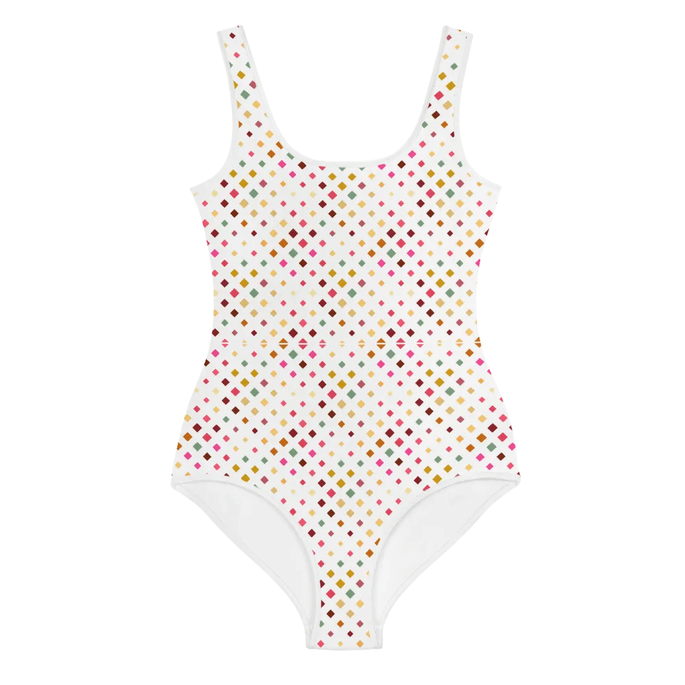 Colorful Square Patterns Youth Swimsuit product image (1)