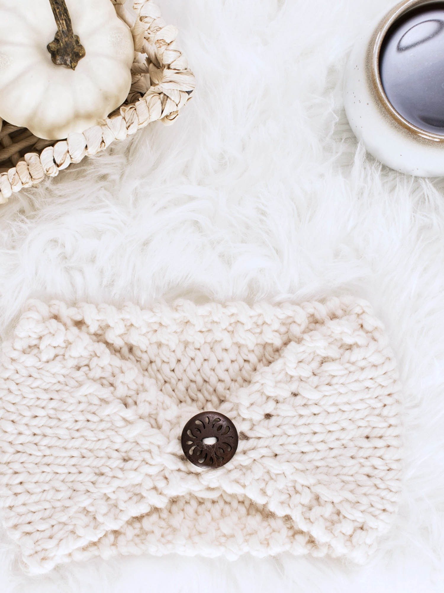 Headband Knitting Pattern with Button - Perfectly Imperfect product image (1)