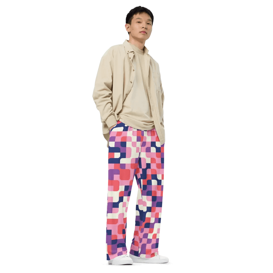 BUIII Pixelated Geometry: Amethyst Dawn Wide-Leg Pants product image (8)