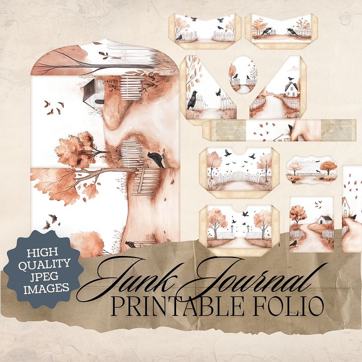 Autumn Crows - Printable Folio Kit V4 product image (1)