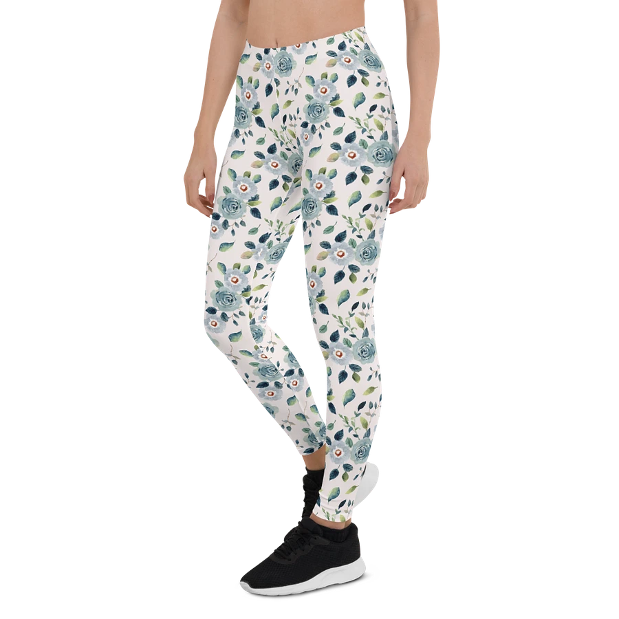 Blue Floral Pattern Womens Leggings product image (7)