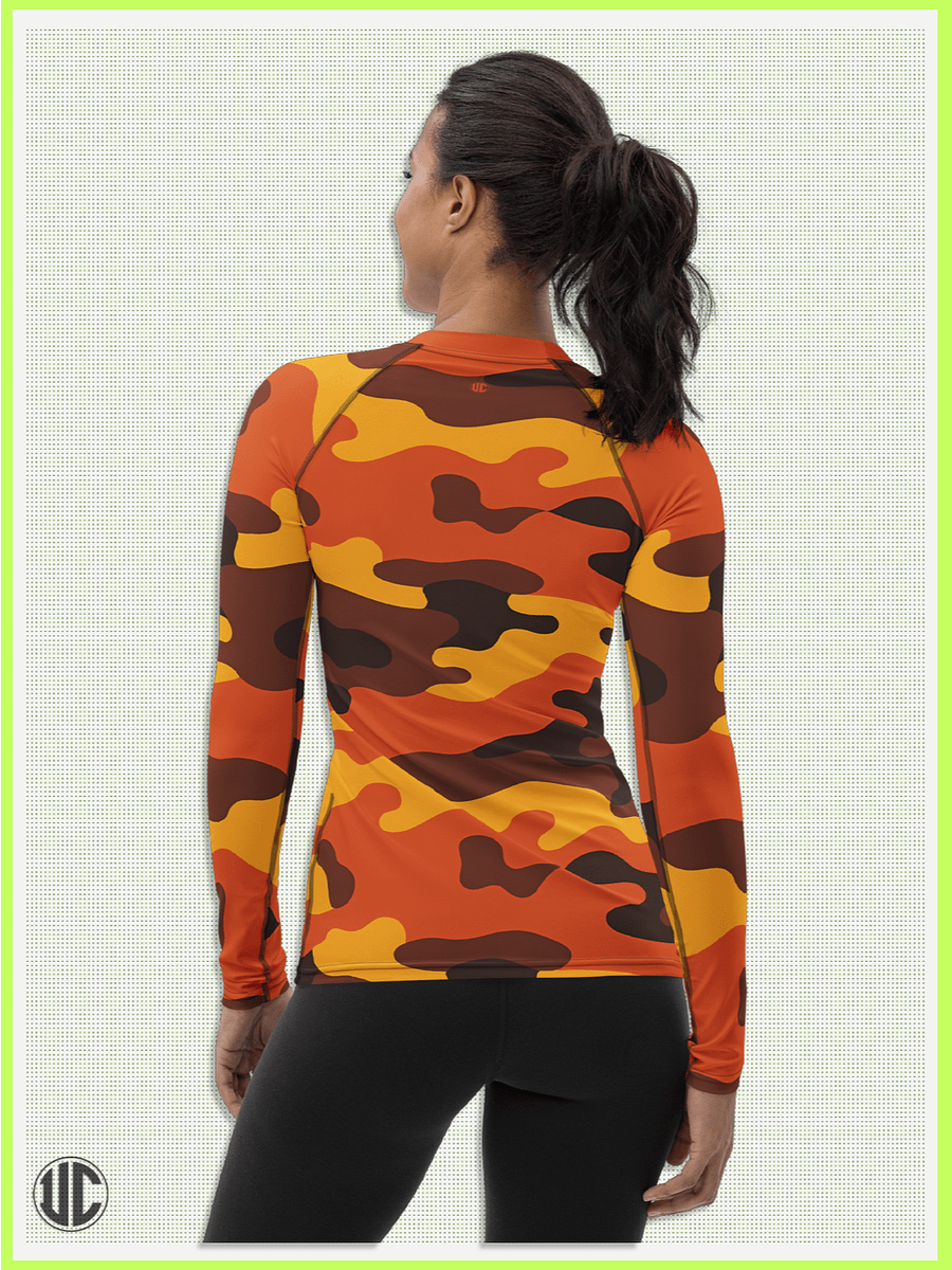 Savage Sunset Orange Camo – Women’s Rash Guard product image (4)