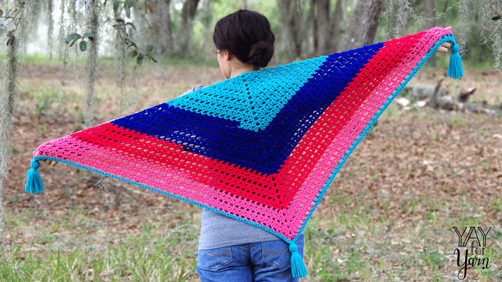 Candy Shop Shawl - Women's Triangle Shawl PDF Crochet Pattern & Video Tutorial product image (1)