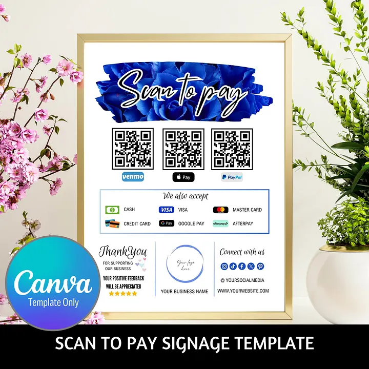 Celestia - Scan To Pay QR Code Sign Template product image (1)