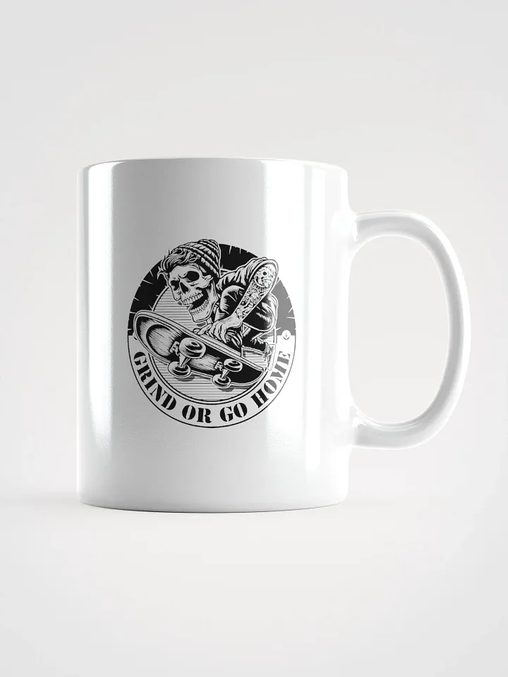 Grind Or Go Home | Skeleton Street Skater Mug product image (1)