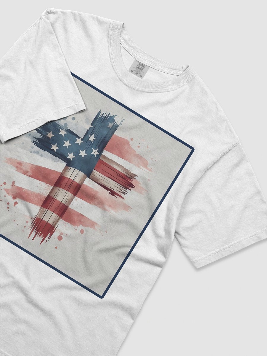 Flag Cross Christian July 4th Tee product image (3)