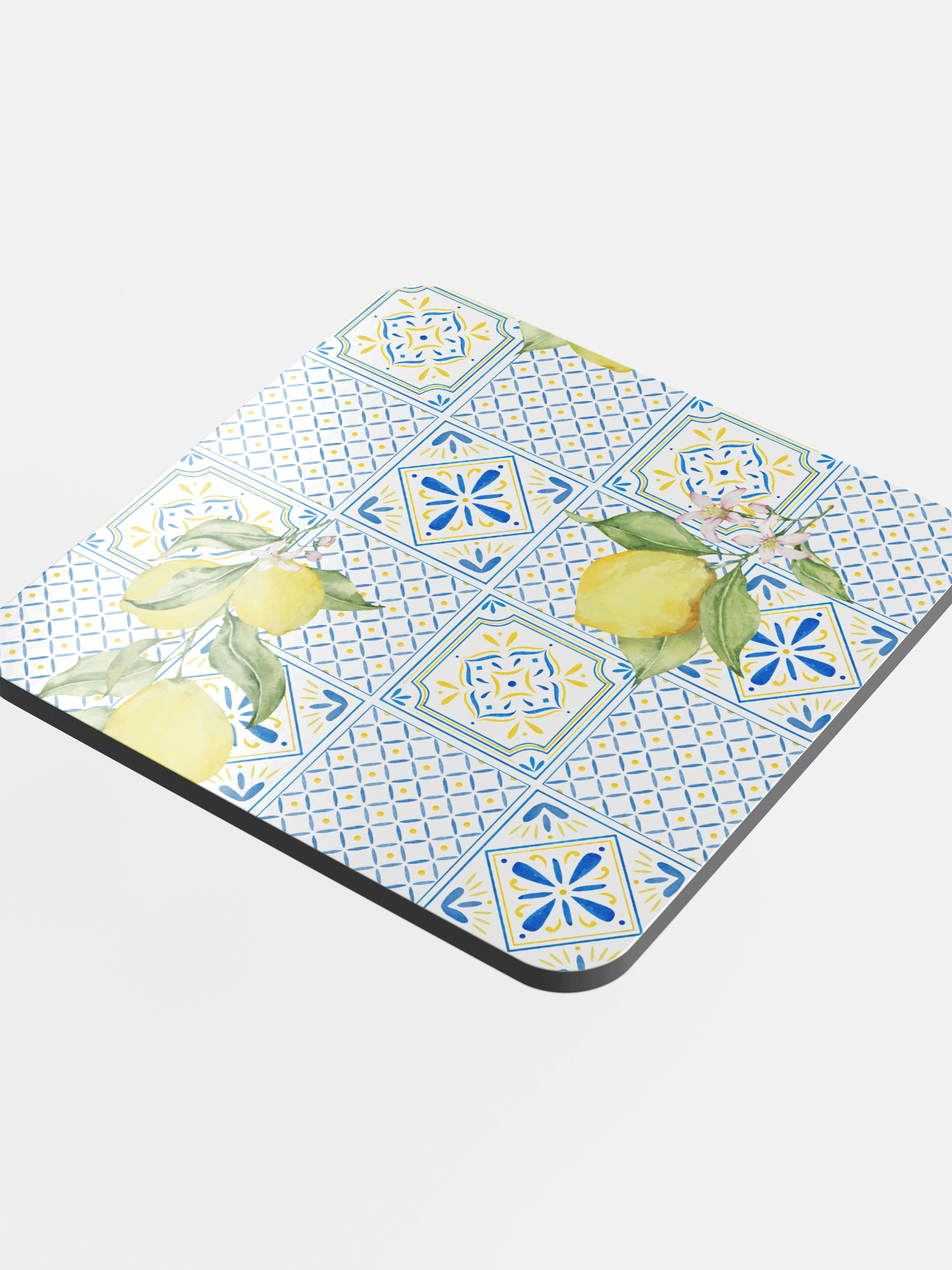 Mediterranean Lemon Tile Glossy Drink Coaster product image (4)
