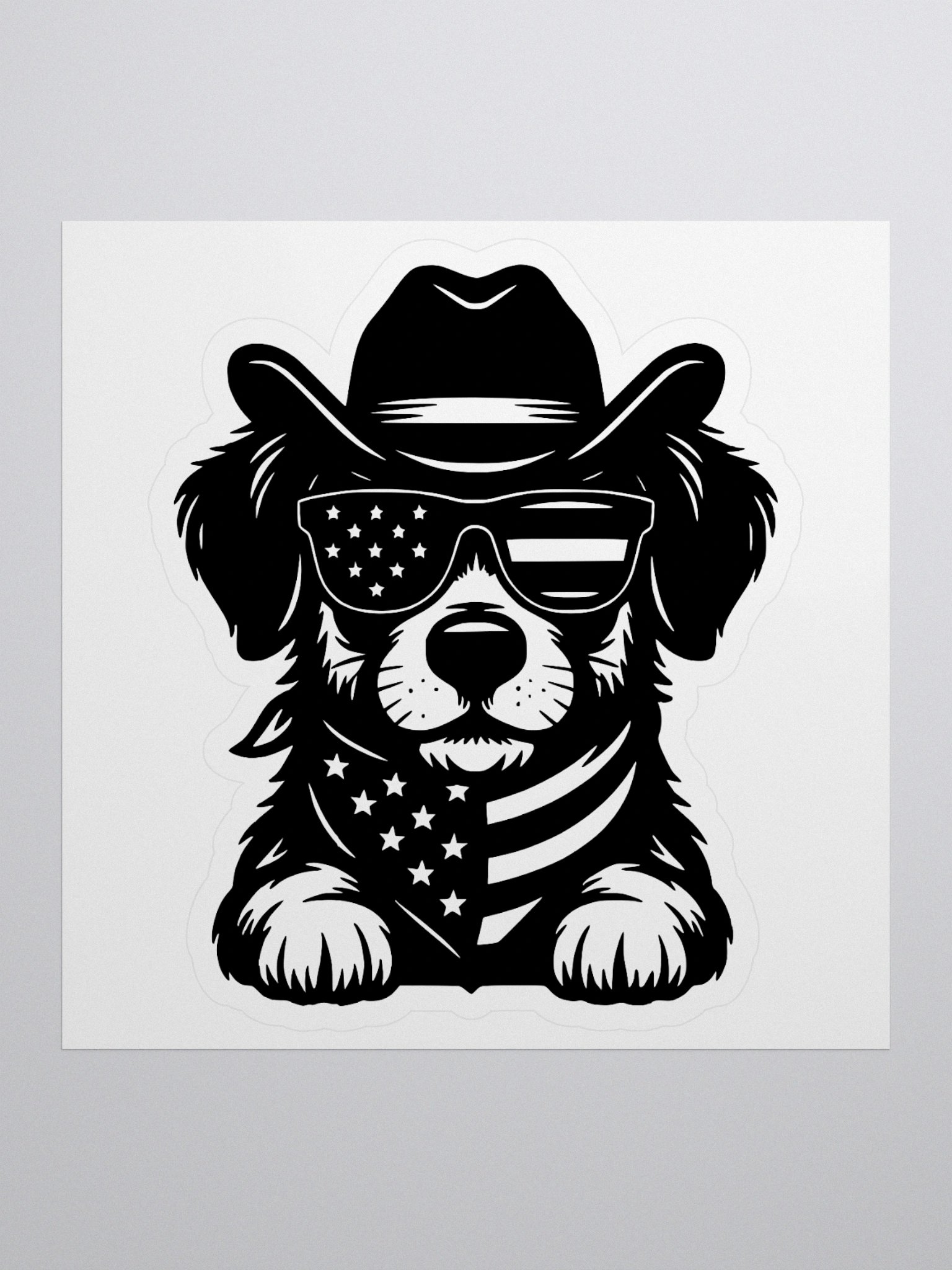 Cowboy Spirit American Pride Dog | Border Collie Sticker product image (1)