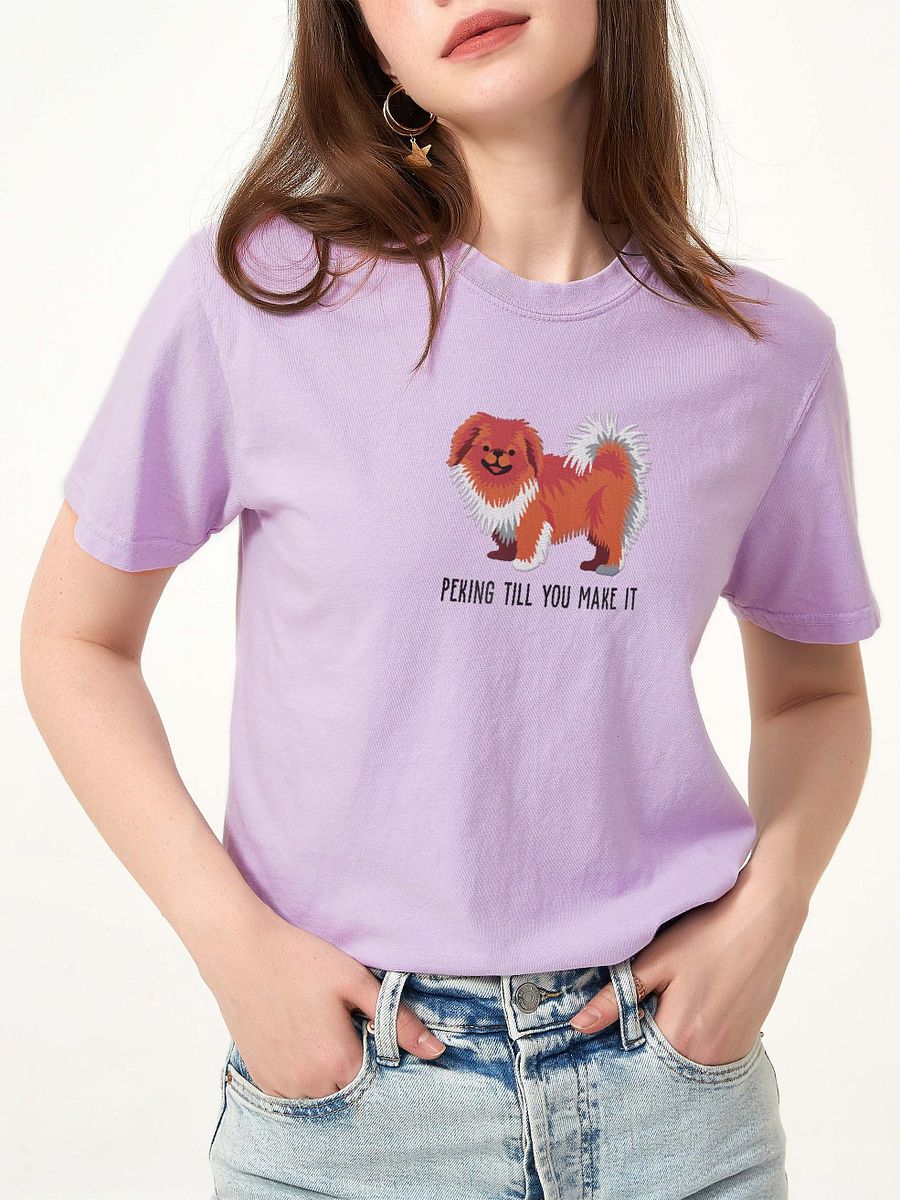 Peking Till You Make It T-Shirt(Embroidered) of a Pekingese(Red) product image (2)