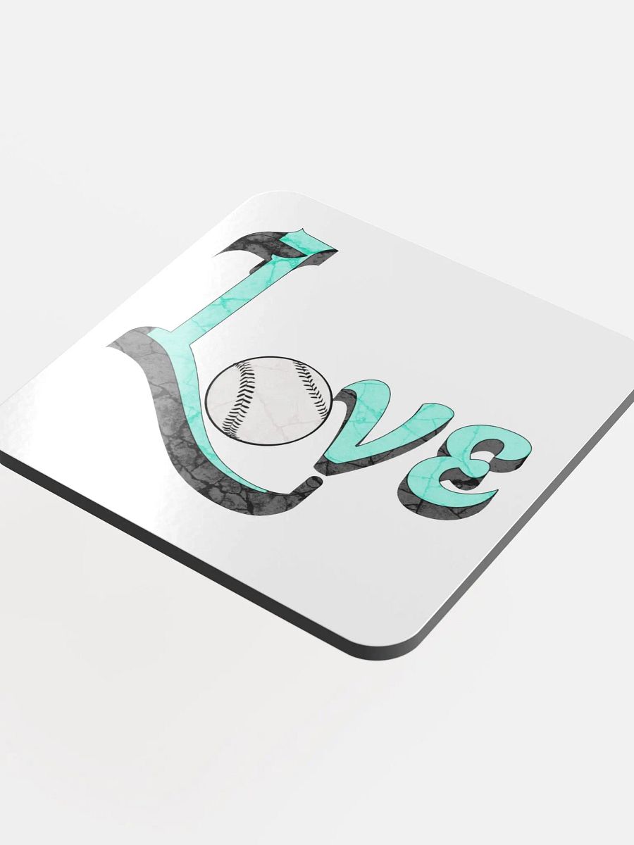Love Baseball Glossed Cork Coaster product image (4)