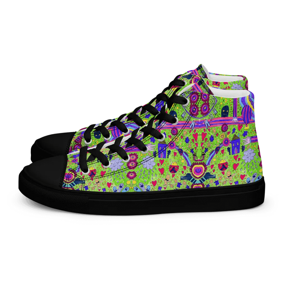 Abstract Doodle Life Ladies High Top Canvas Shoes product image (5)