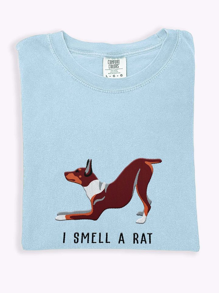 I Smell a Rat T-Shirt(Embroidered) of a Rat Terrier(Brown & Tan) product image (1)