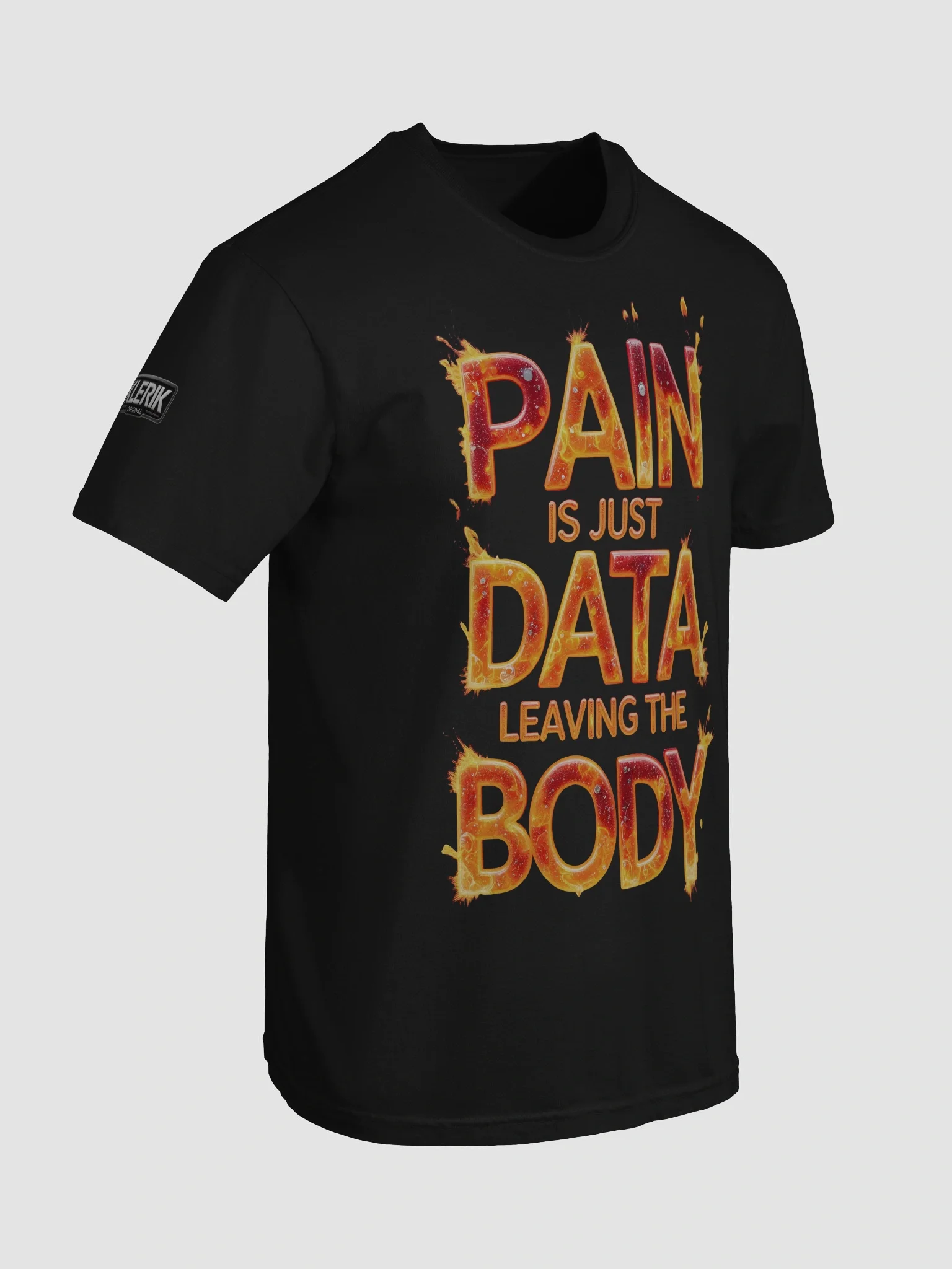 KLERIK Original Reflective Logo T-Shirt - PAIN IS JUST DATA LEAVING THE BODY product image (7)