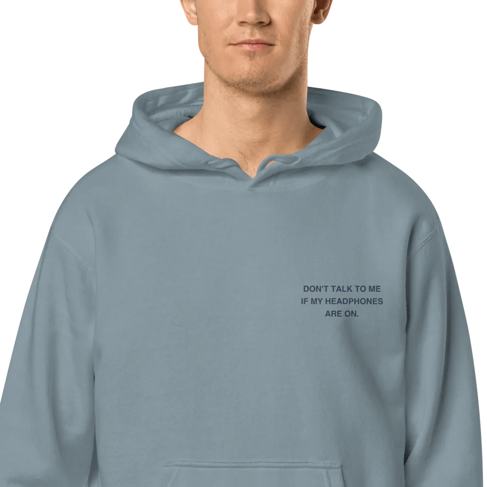 L.C. HEADPHONES ON (navy) embroidered pigment hoodie product image (2)