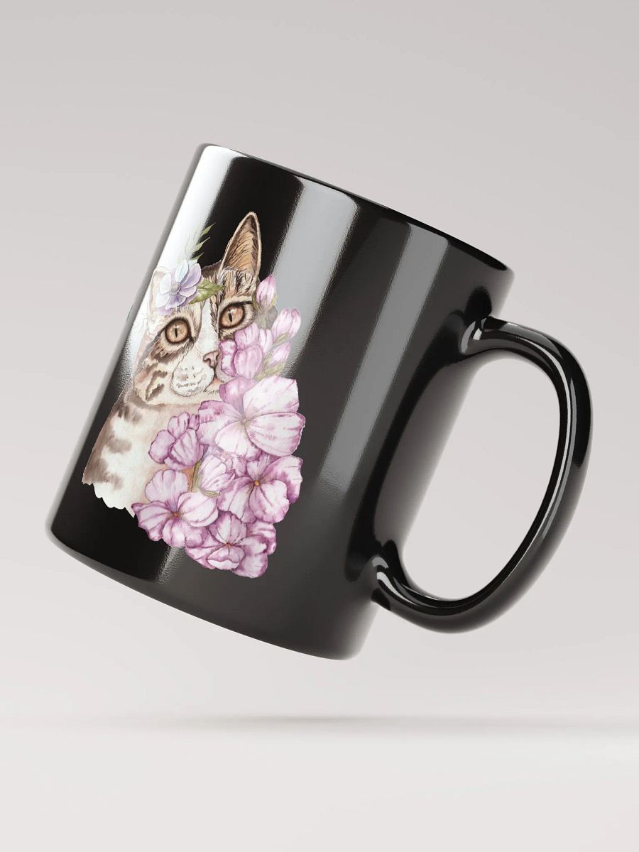 Cat and Flowers Watercolor Artistic Mug product image (2)