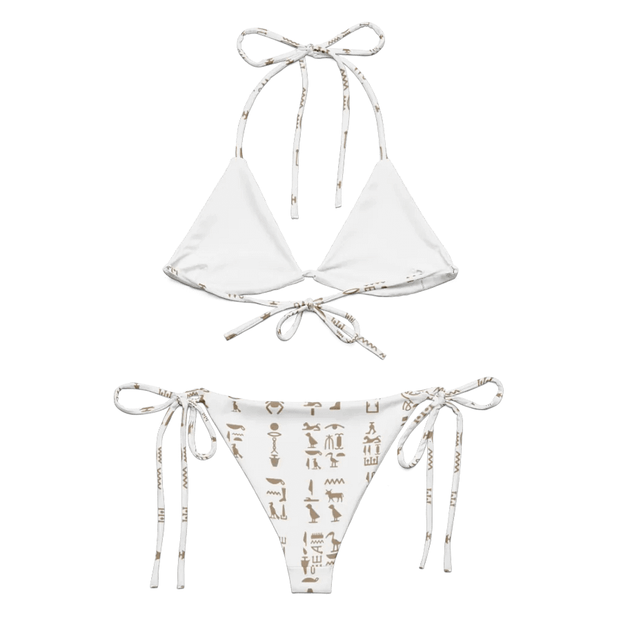 Isis White Hieroglyphs String Bikini product image (3)