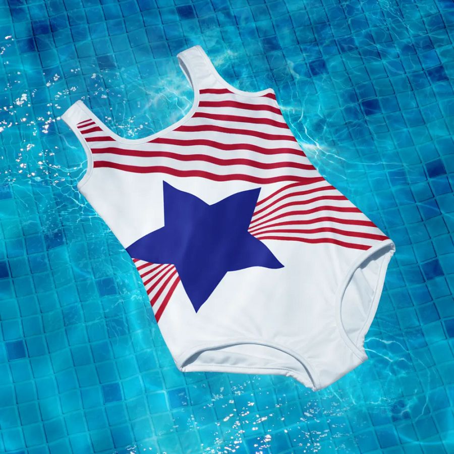 Old Glory Ribbons Youth Swimsuit product image (8)