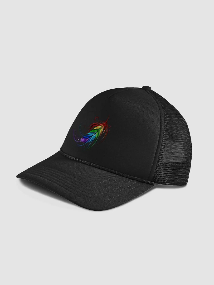 Whimsical Rainbow Feather Foam Trucker Hat product image (4)