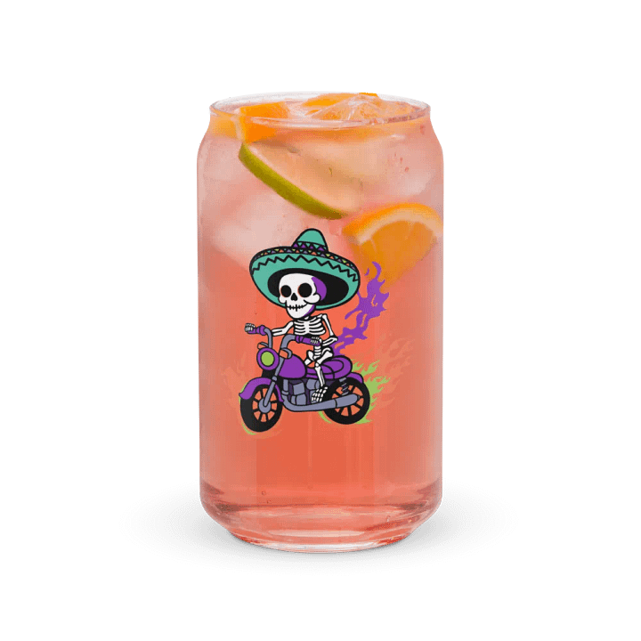 Bone to be Wild Colorful 16oz Can-Shaped Drinking Glass product image (2)