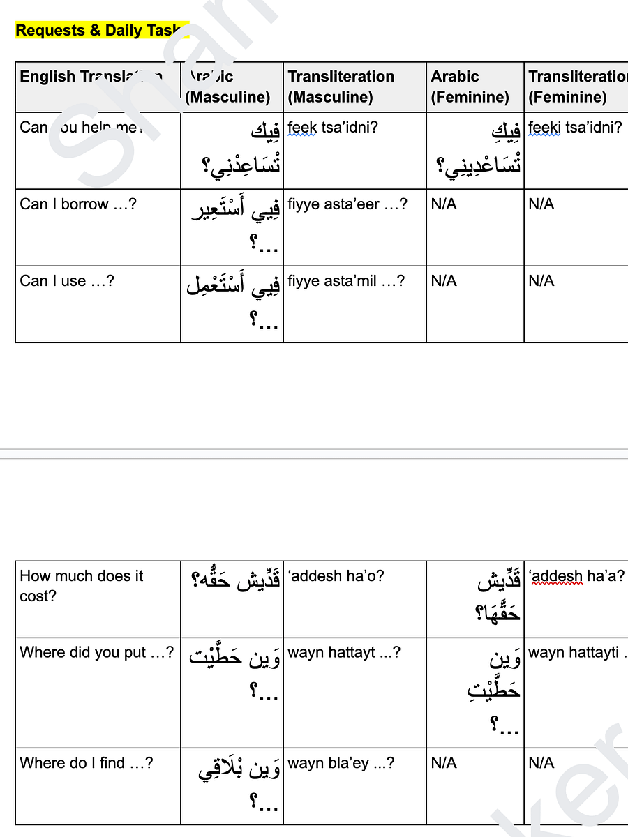 Top Everyday Questions in Levantine Arabic product image (3)