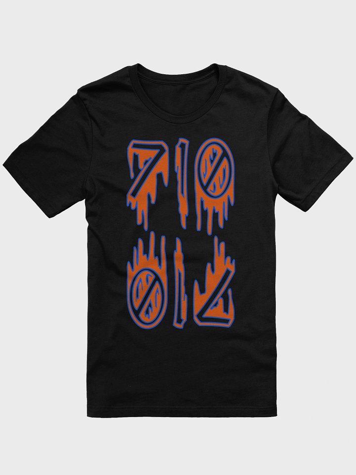 Horror Happy 710 OIL Drip Unisex T-Shirt, Creepy Cannabis Clothing, Twisted Weed Weirdo Stoner Shirt, Odd Orange Blue Black Goth Ganja Tee product image (1)
