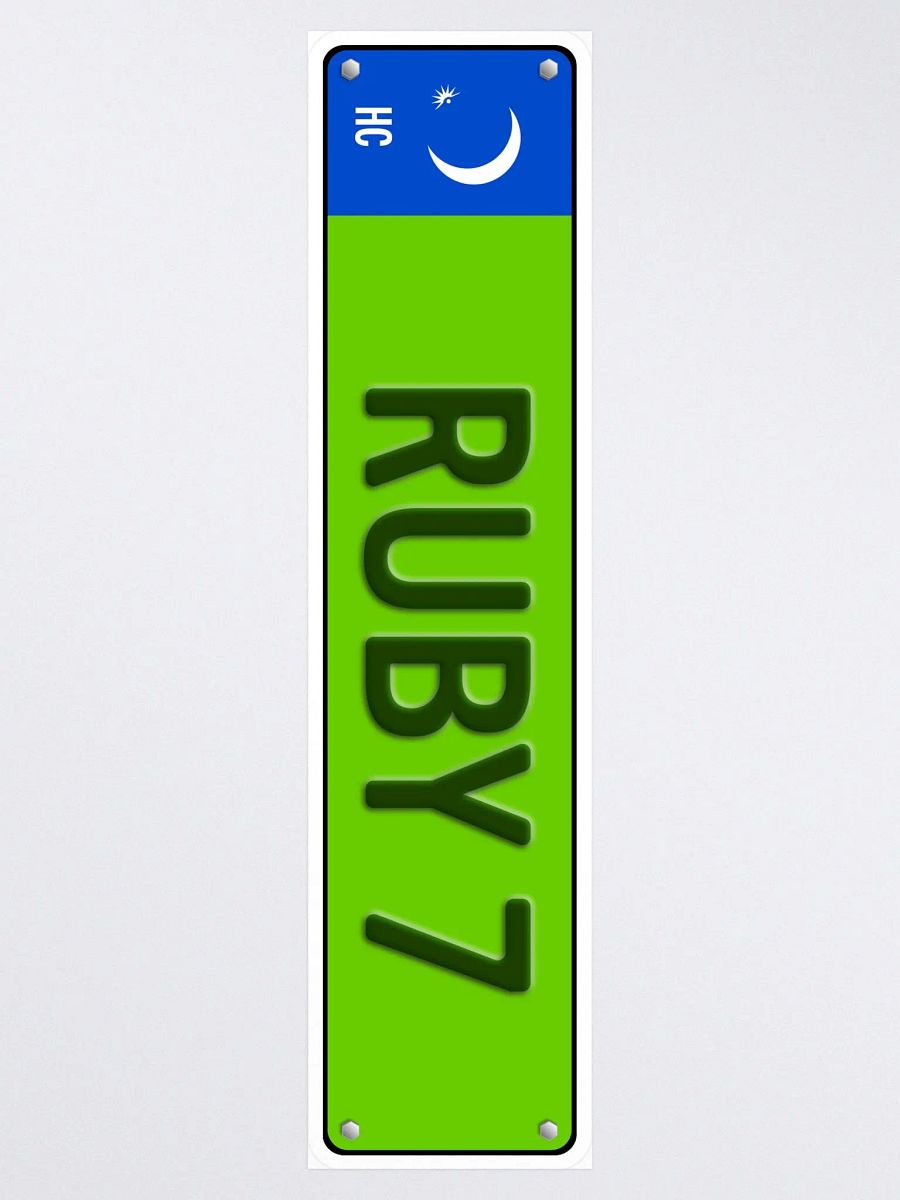 Ruby 7 License Plate Sticker product image (3)