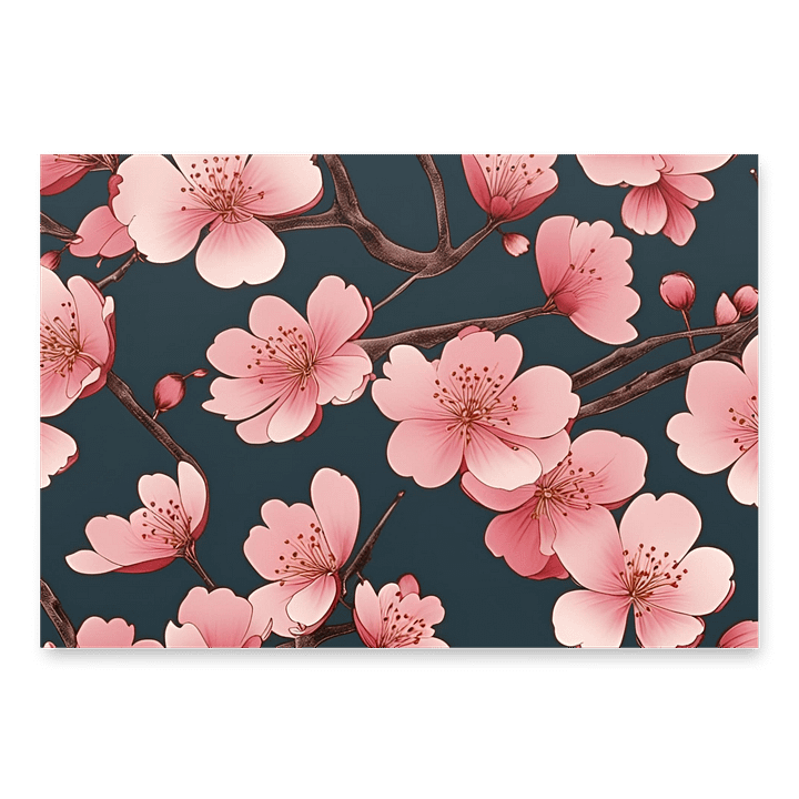 Cherry Blossom Matte Wrapping Paper Sheets Set product image (1)