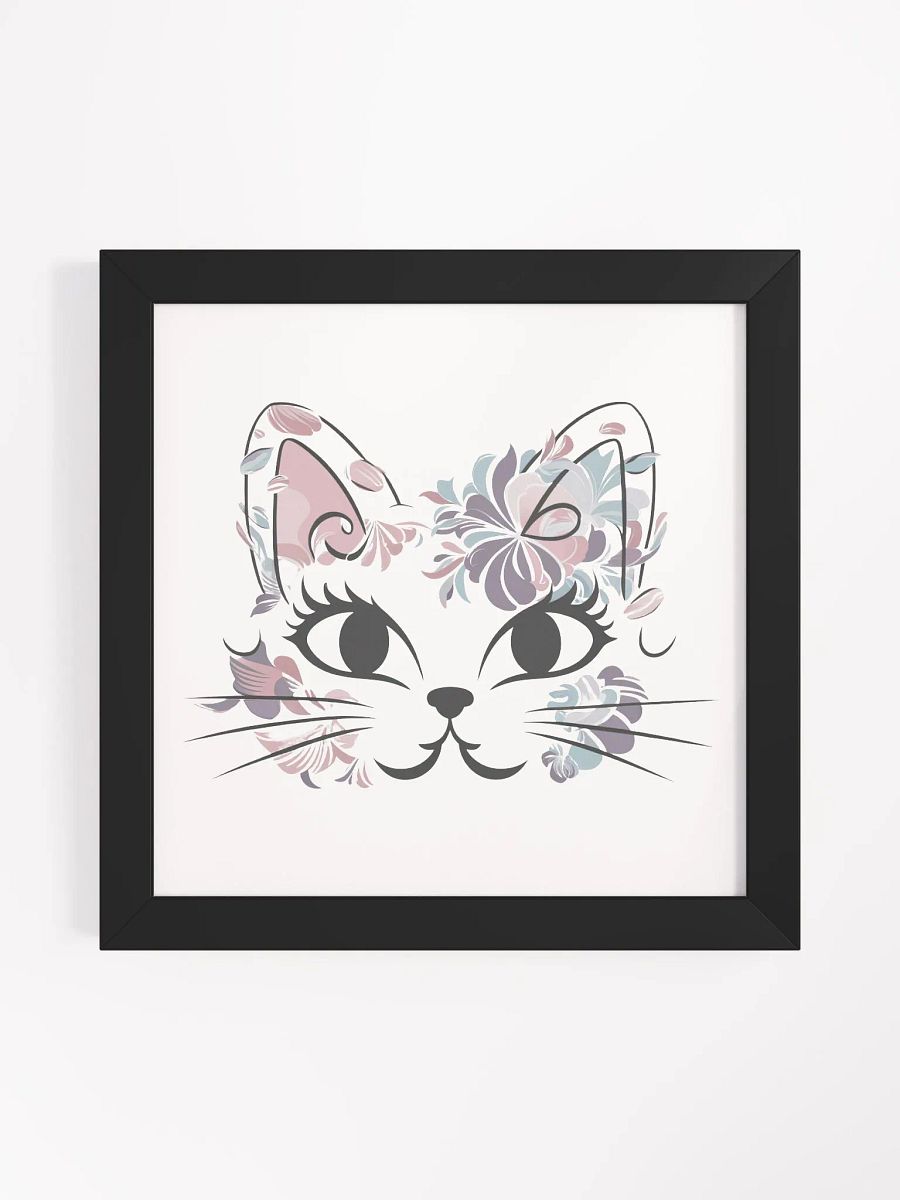 Cat Face Made of Flowers Print product image (1)