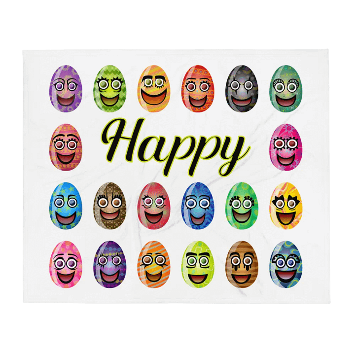 Happy Easter Egg Throw Blanket product image (13)