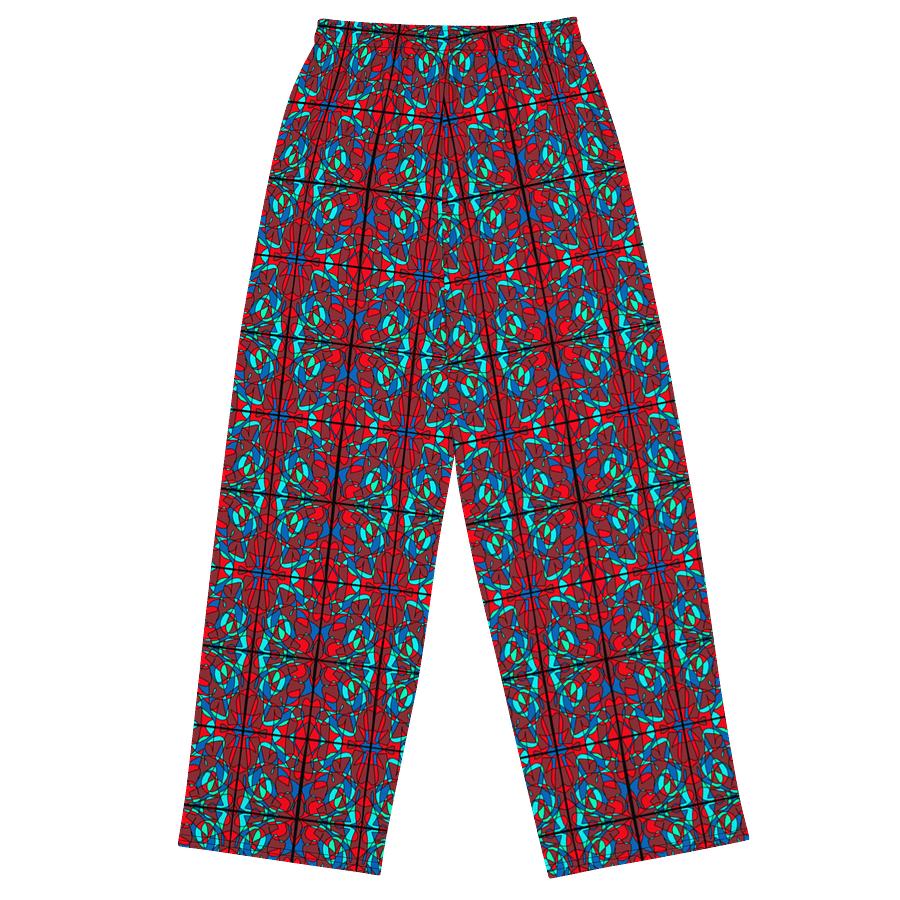Red Stained Glass - All-Over Print Wide-Leg Pants product image (6)