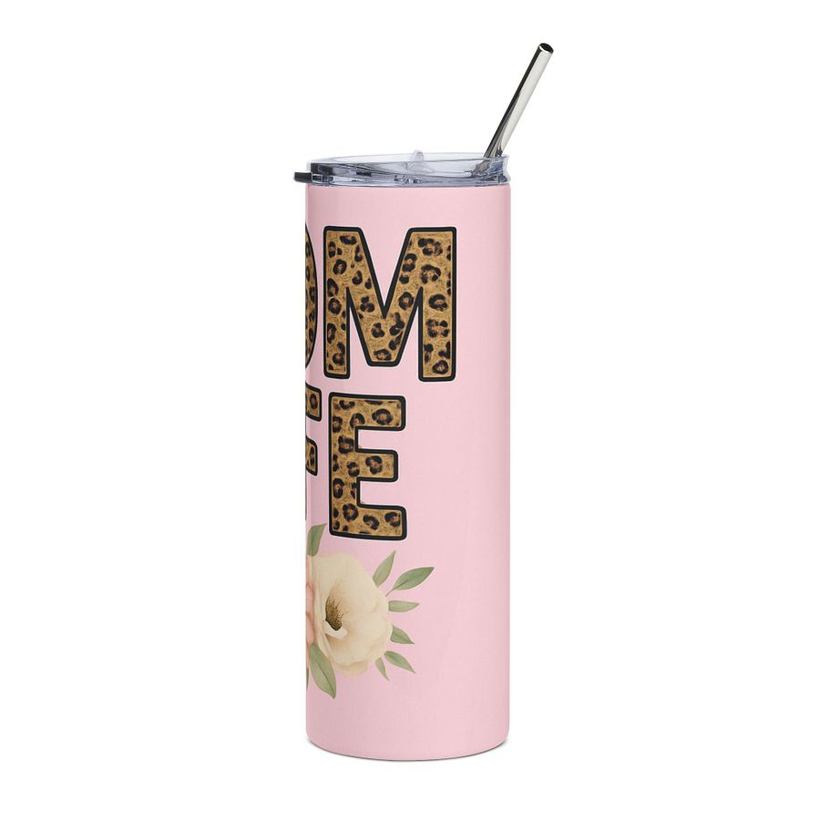 Mom Life 20oz Tumbler Wrap PNG – Leopard Print Pink Floral Design – Sublimation File for Cricut, Silhouette & Digital Download product image (7)