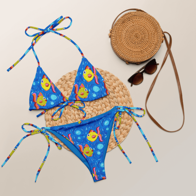 Fish style (art by Dina R.) acrylic painting picture - Recycled String Bikini product image (8)