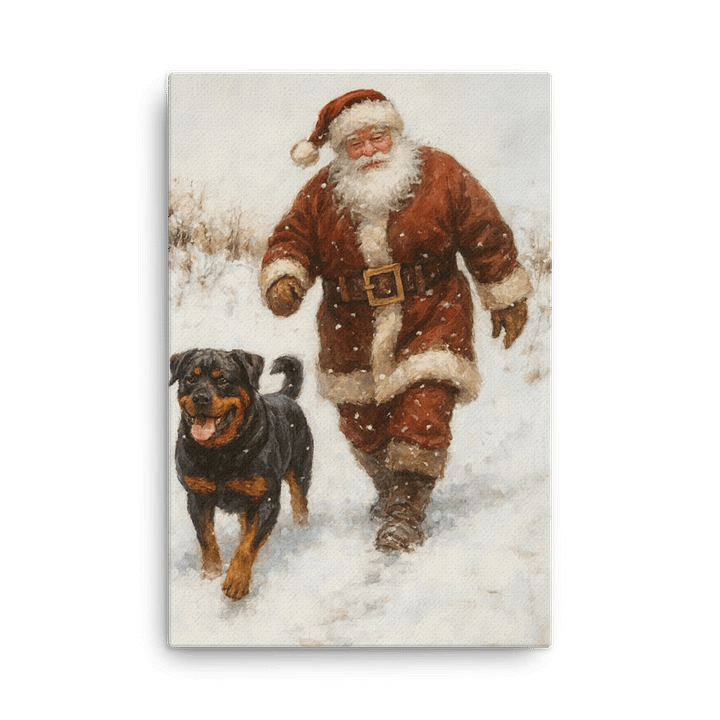 Santa Claus and Rottweiler Canvas Art product image (2)