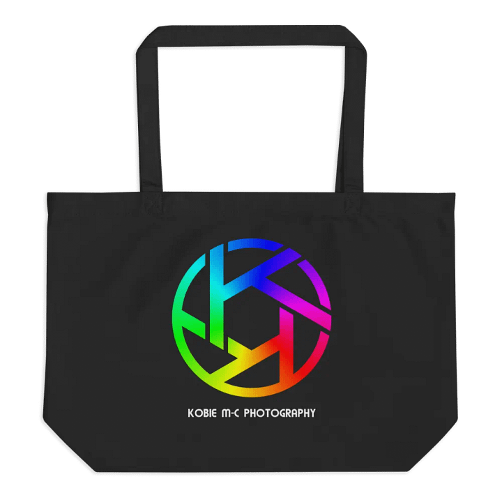 Large Certified Organic Cotton Tote Bag - Kobie M-C logo with bottom text product image (2)