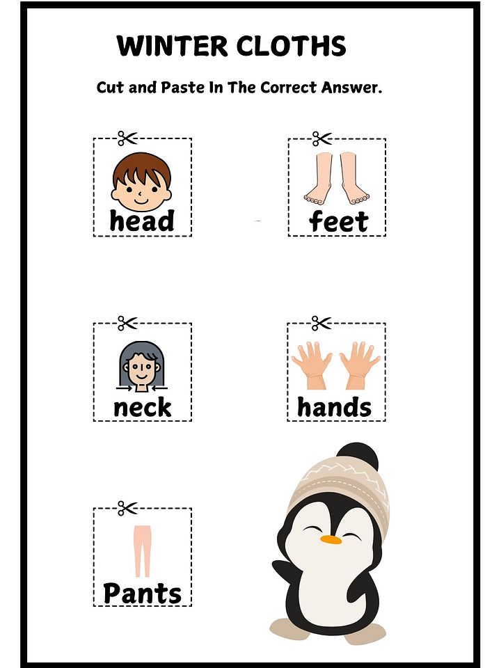 Winter Clothes Worksheets Printable product image (2)