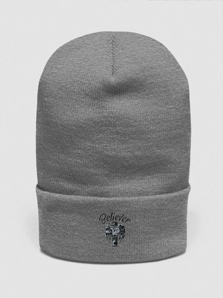 BELIEVER FAITH. Floral Silhouette Embroidered Beanie product image (1)