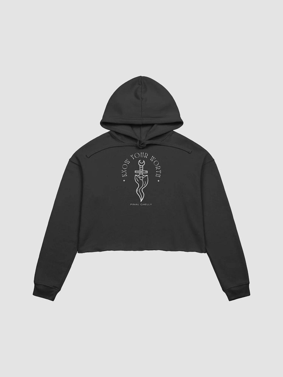 Know Your Worth Womens Crop Top Printed Hoodie product image (1)