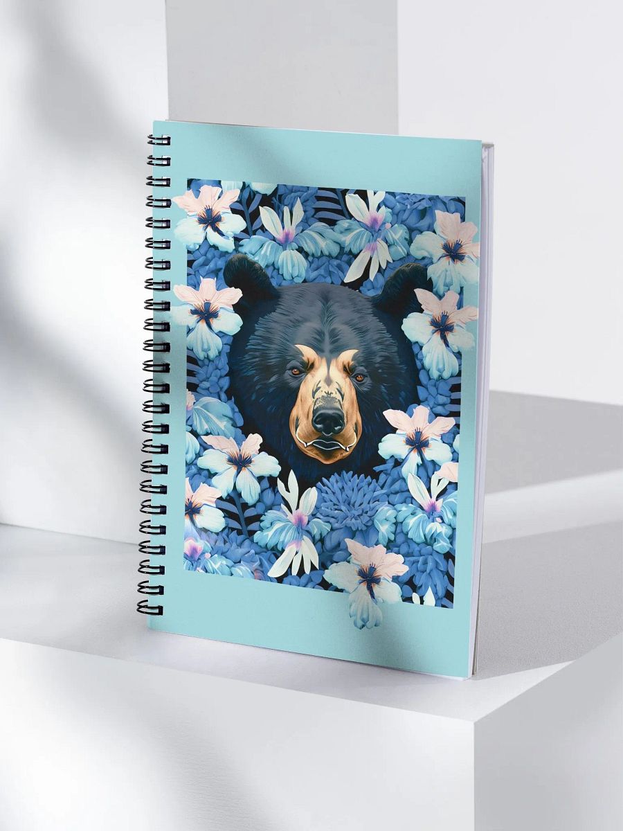 Black Bear with Flowers Spiral Notebook product image (4)
