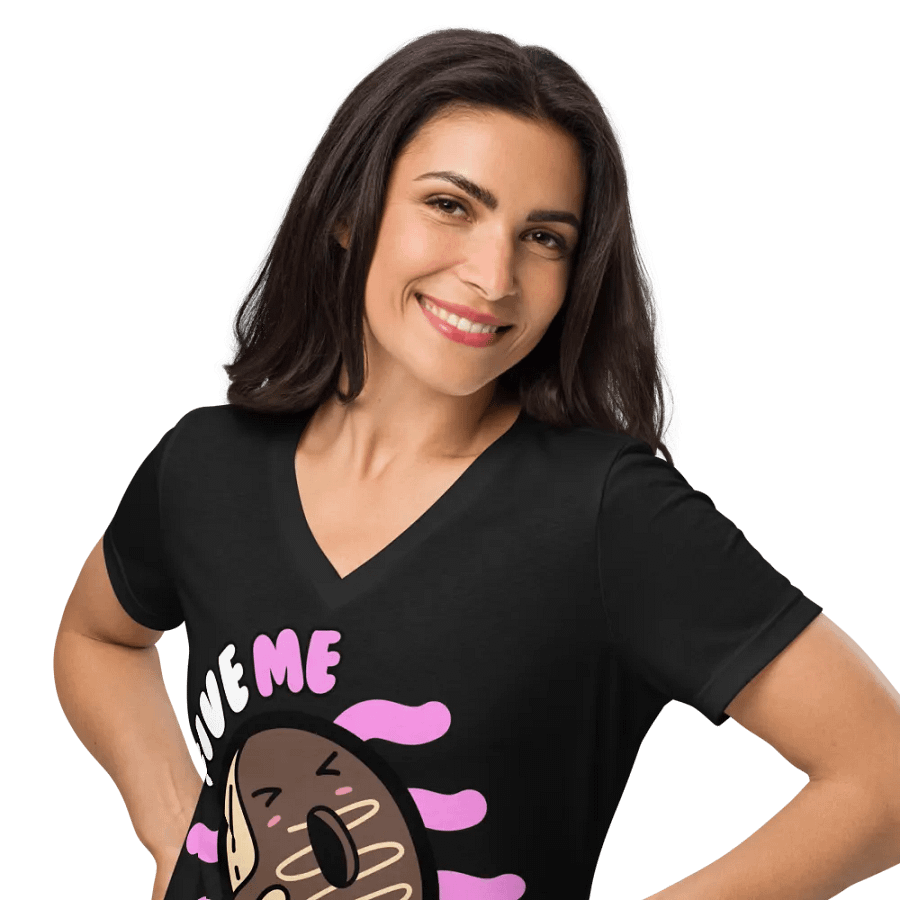 Hangry Doughnut Women's V-Neck Tee product image (10)