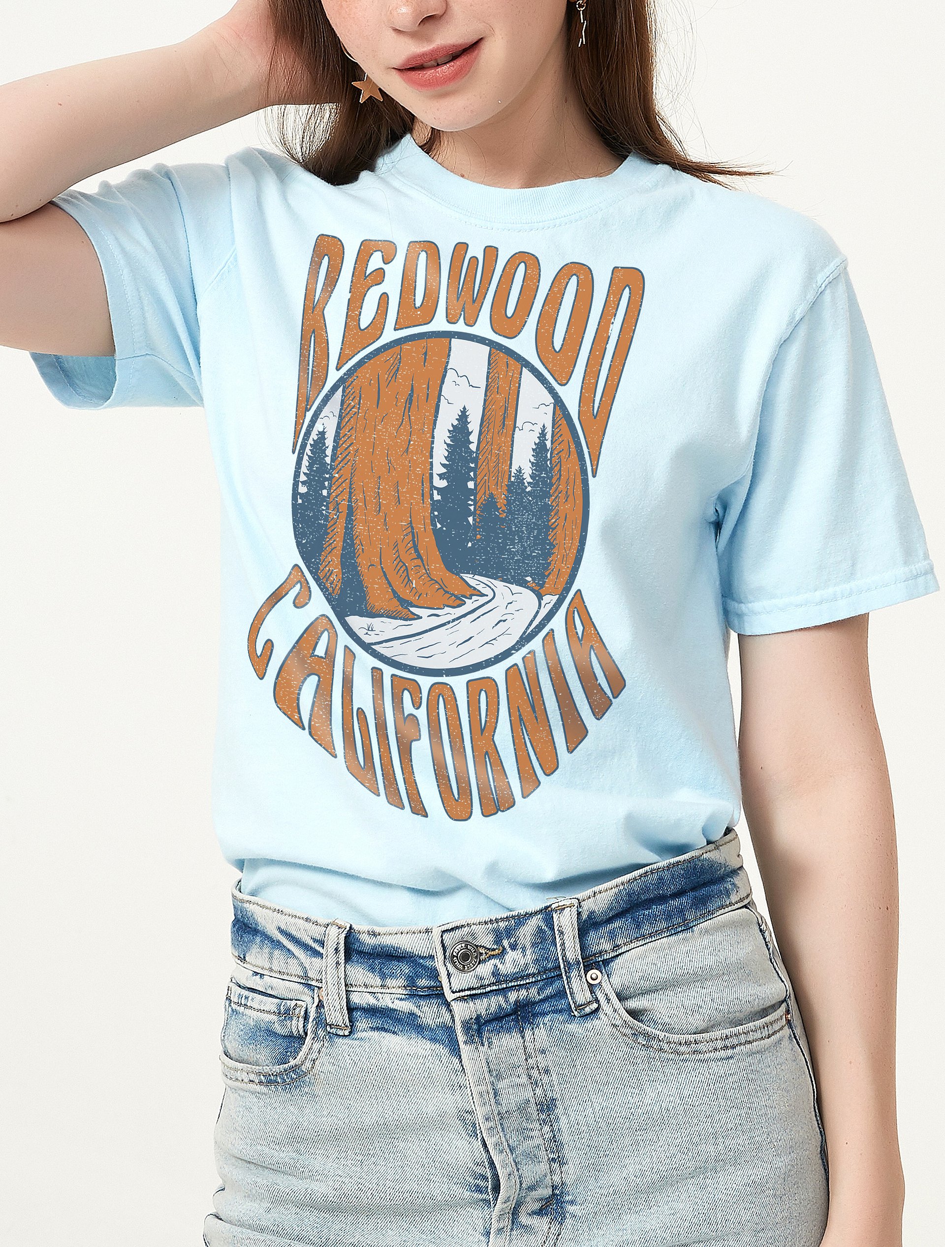 Redwood National Park, California Tee | Art Nouveau-Style Western T-Shirt for Travel and Road Trips product image (5)