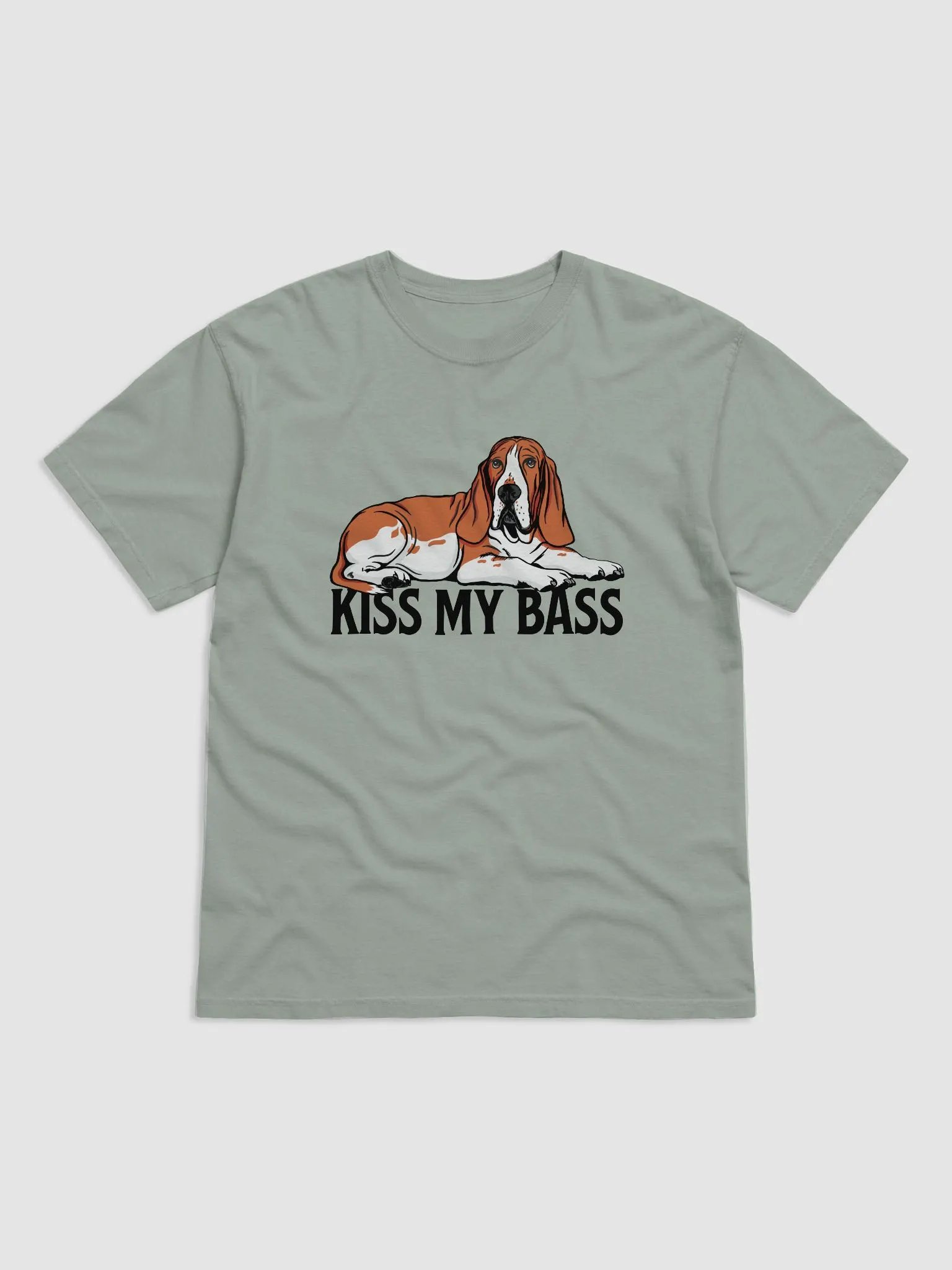 Kiss My Bass T-Shirt | Funny T-Shirt for Basset Hound (Red) Owners product image (4)
