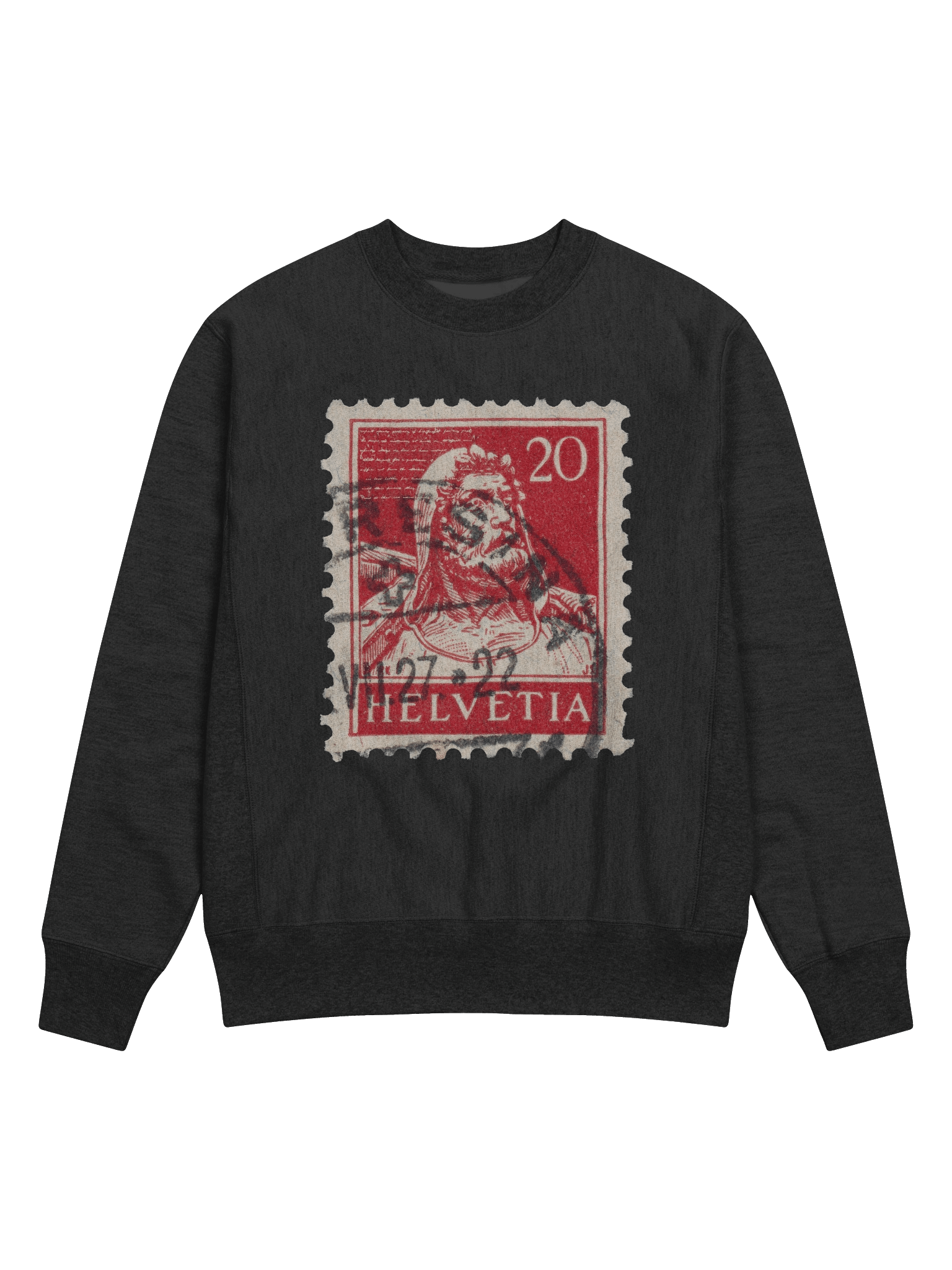 Vintage Figure Postage Stamp Crew Neck product image (1)