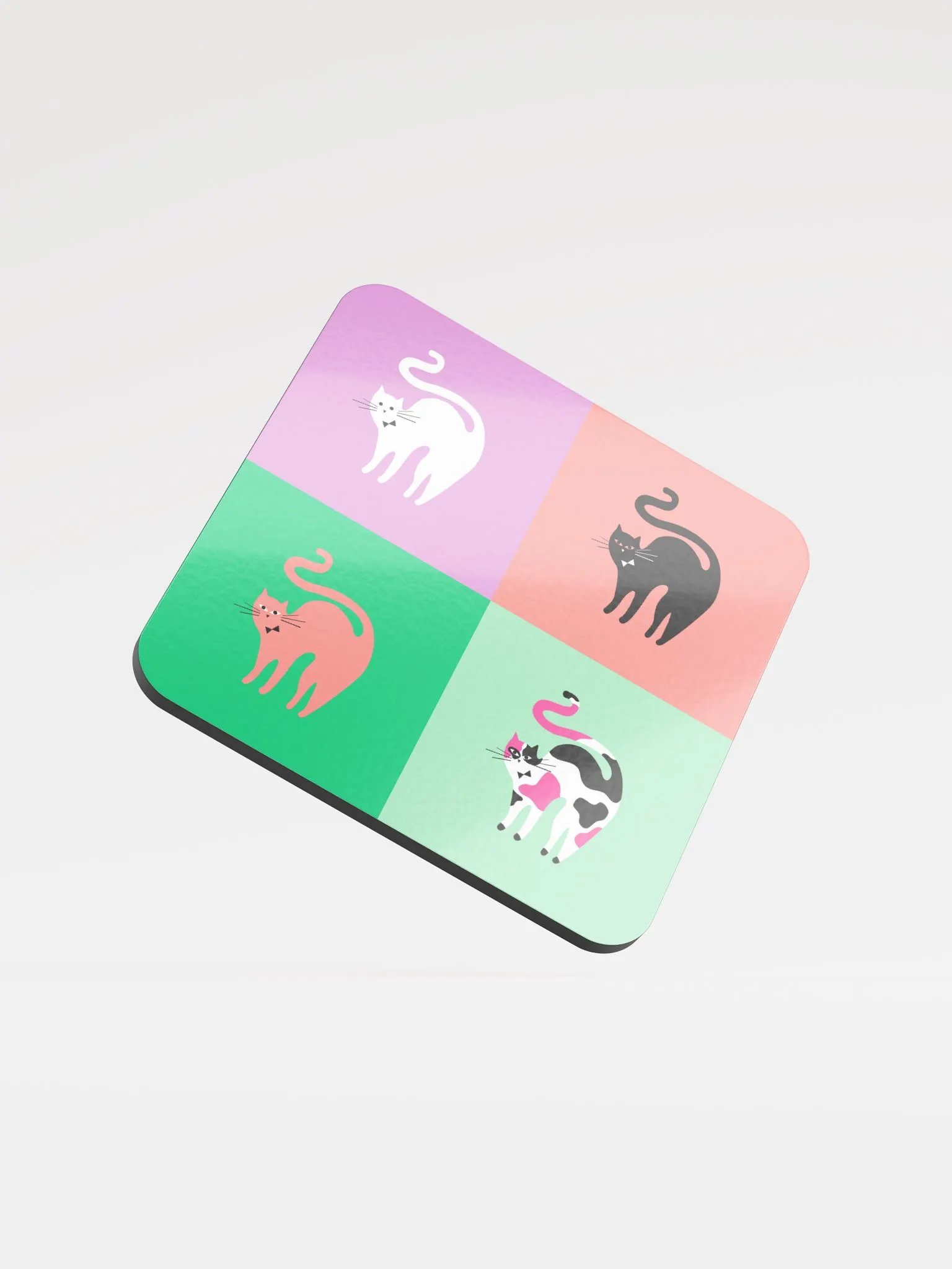 4 Cat coat of Arms 4V | Colorful Cat Collage coaster product image (3)