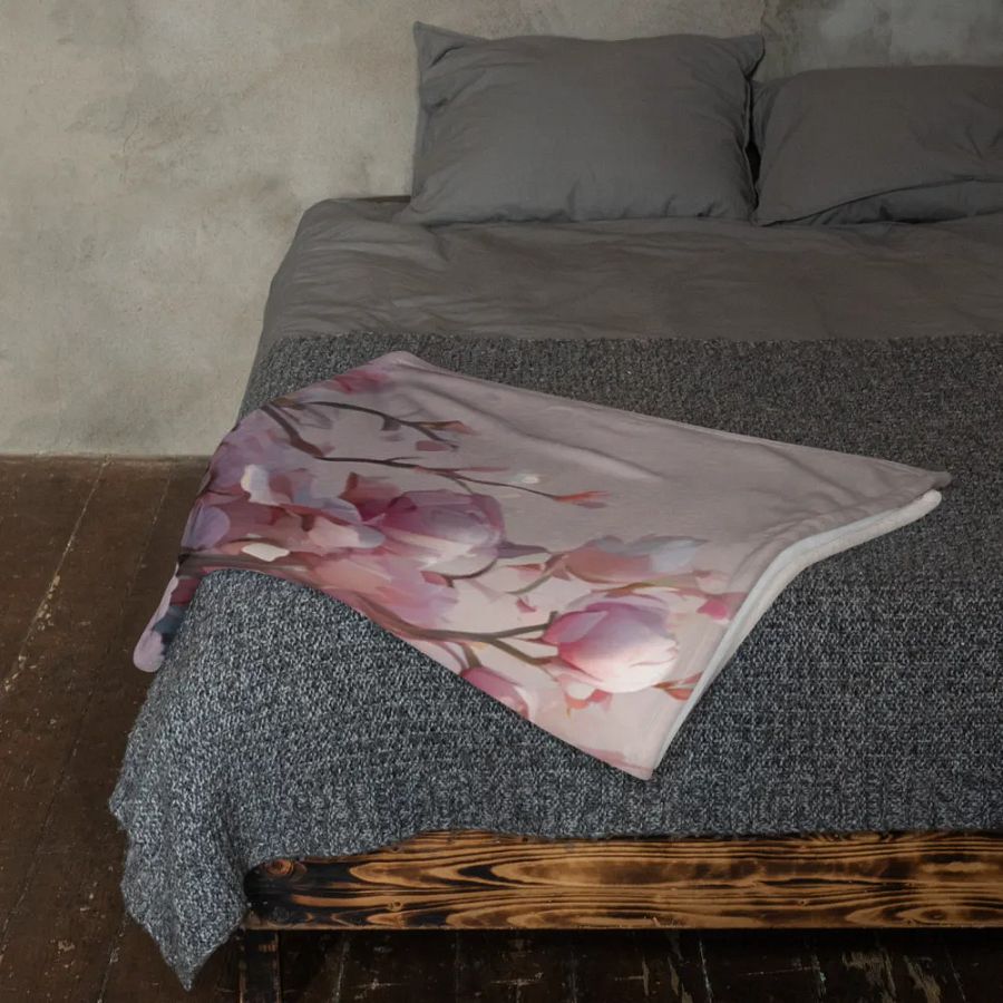 The pink floral hut design throw blanket product image (23)