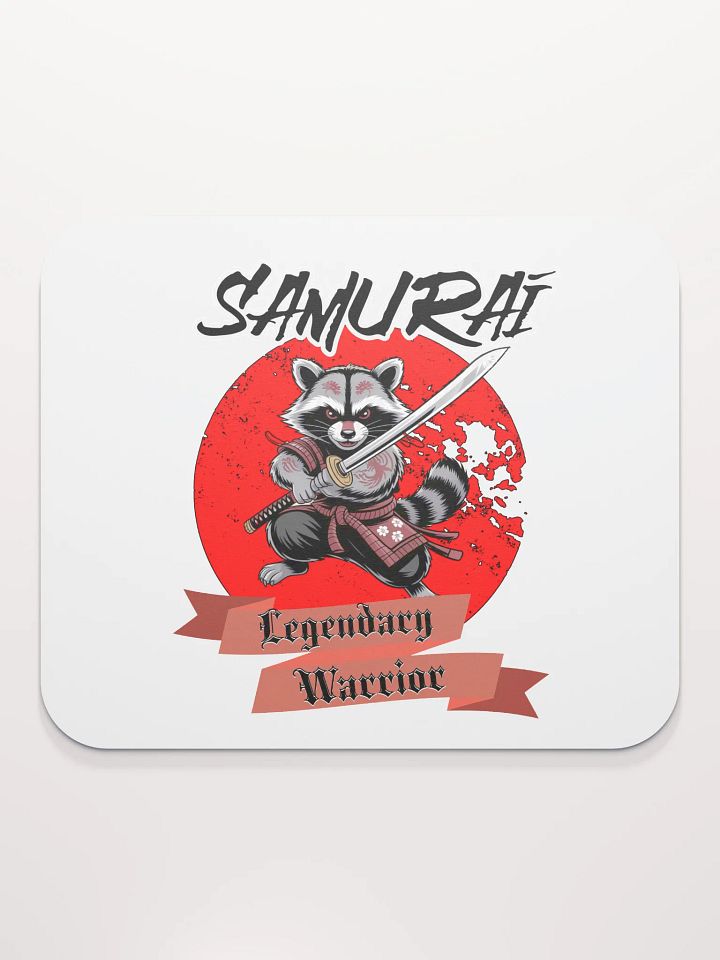 Samurai Legendary Warrior Raccoon Mouse Pad product image (1)