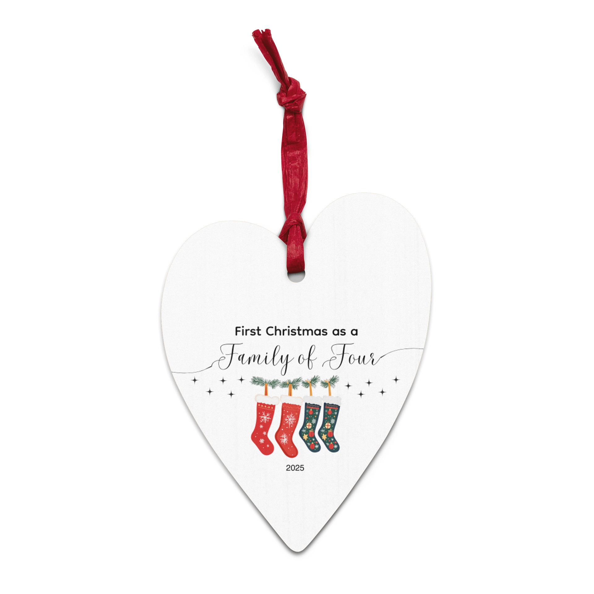 First Christmas as a Family of Four Wooden Ornament | Family of Four Wooden Ornament | Christmans Gift Ornament product image (2)