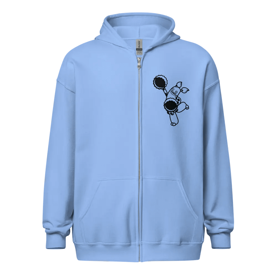 PomPom Single Color (Black on Light) Zip-up Hoodie product image (1)